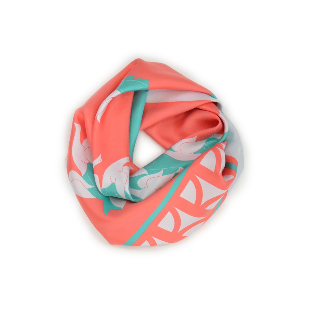 Shandor foulard suspiria, soie et encres écologiques, made in France