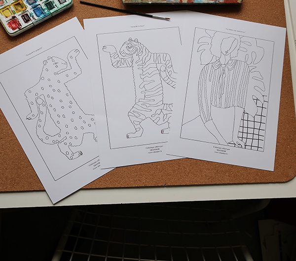 Coloriage gratuit Shandor Aristide le tigre