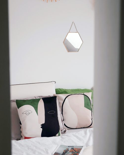 Shandor Coussin velours lignes