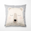 Coussin enfant ours polaire en velours, Made in France