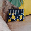 Pochette citron jaune en velours made in france